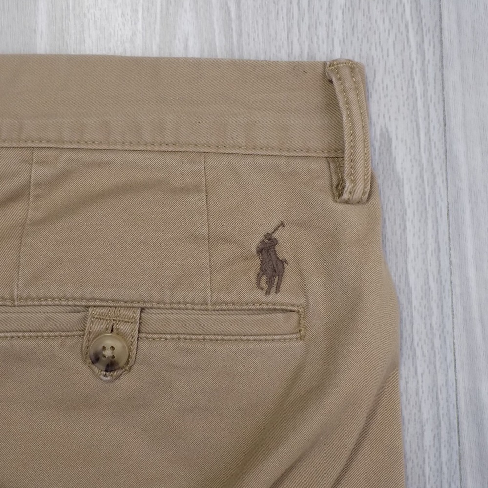 Polo Ralph Lauren Stretch Straight Fit Chinos Mens 33x32 Tan Casual Preppy - Picture 7 of 10